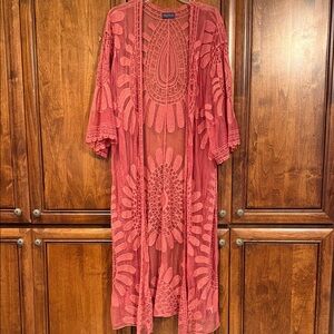 Artesia Elegant Rust Lace Kimono